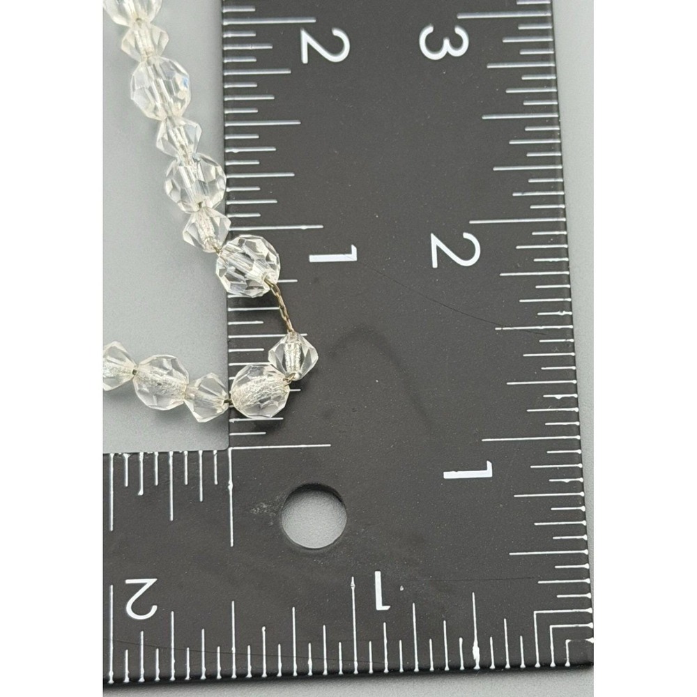 Vintage Necklace Crystal Beads Faceted Graduated Chain Cord Wedding Box 18" - Picture 8 of 8